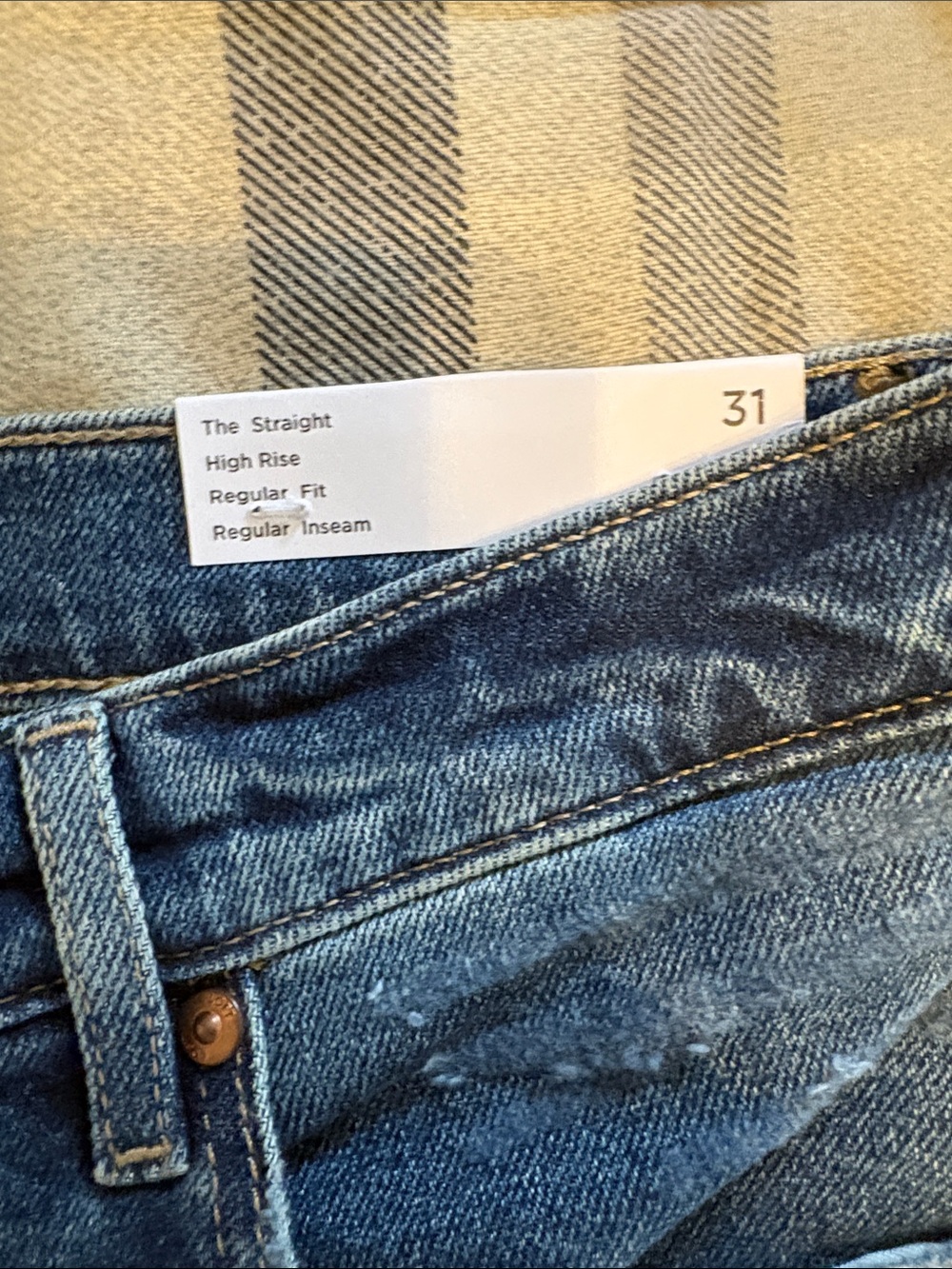 LOFT High-Rise Button-Fly Jeans in Medium Blue Wash - Picture 2 of 3